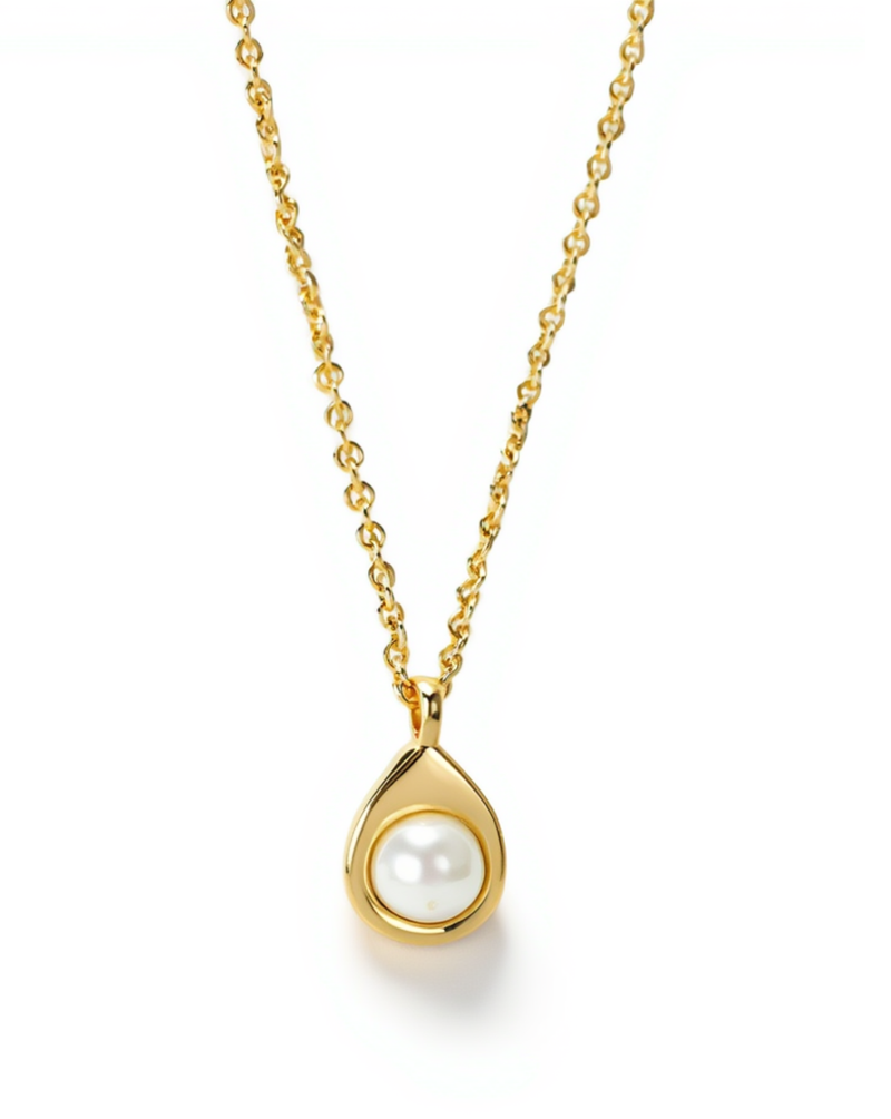 Organic Shell Pearl Wrap Necklace