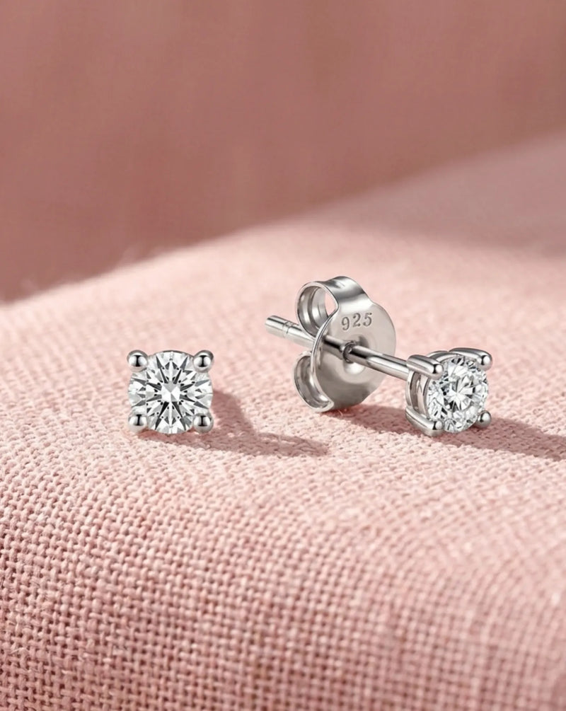 Classic Solitaire Stud Earrings