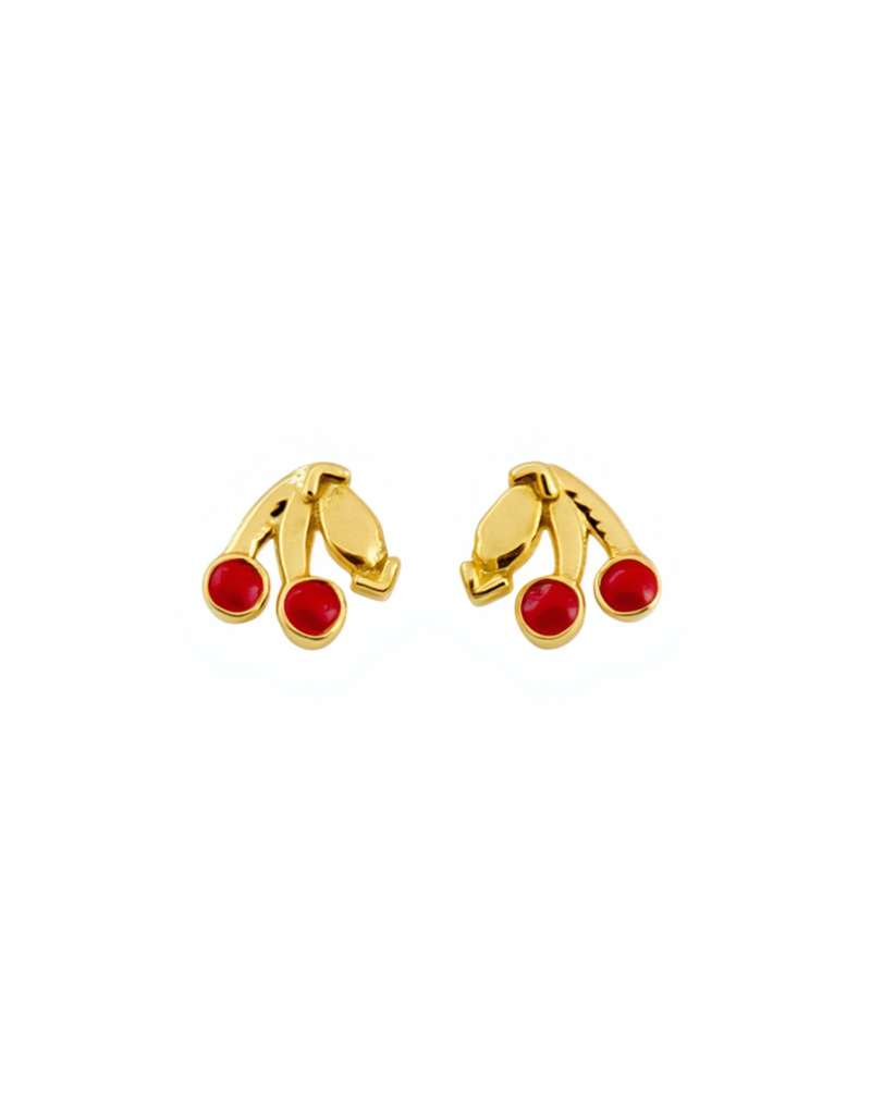 Cherry Enamel Studs