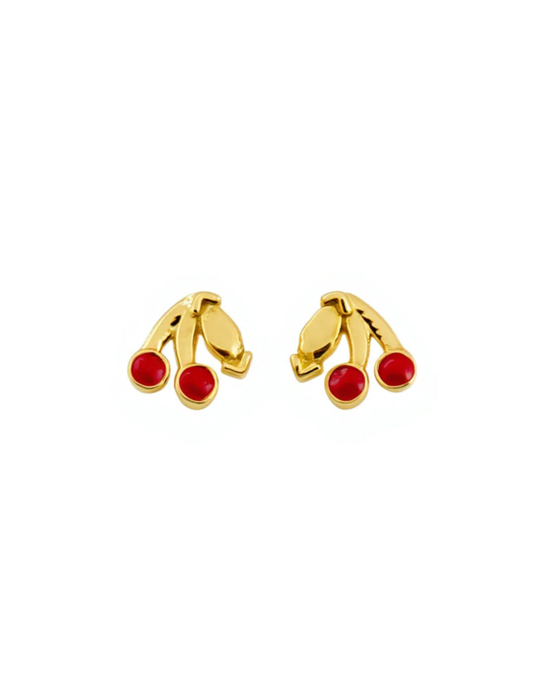 Cherry Enamel Studs alt