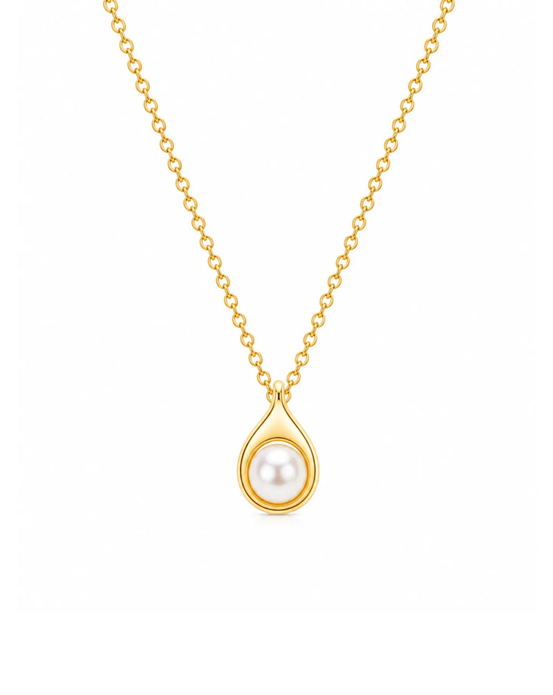 Organic Shell Pearl Wrap Necklace hover