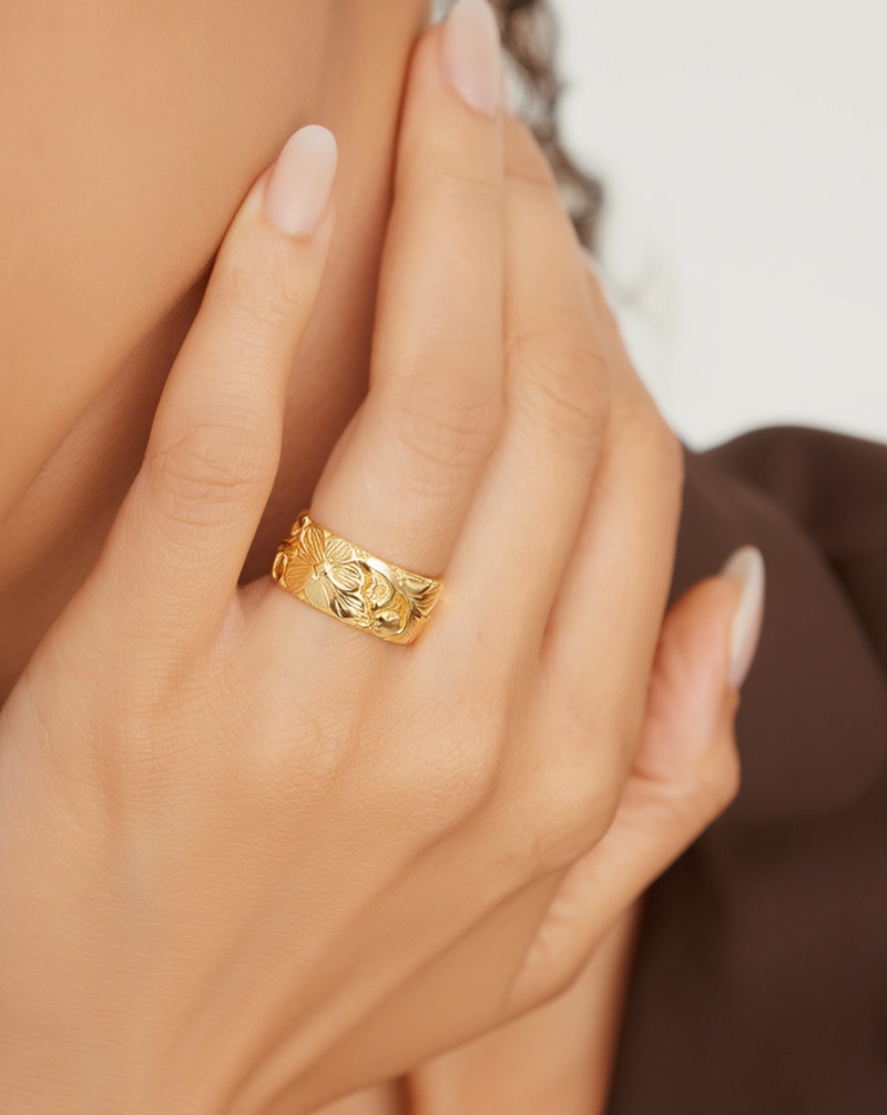 Floral Engraved Band alt