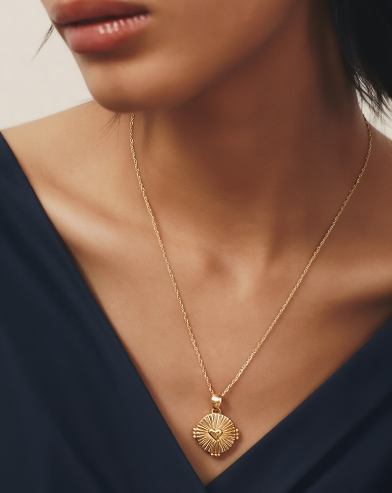 Aura Heart Medallion Necklace alt